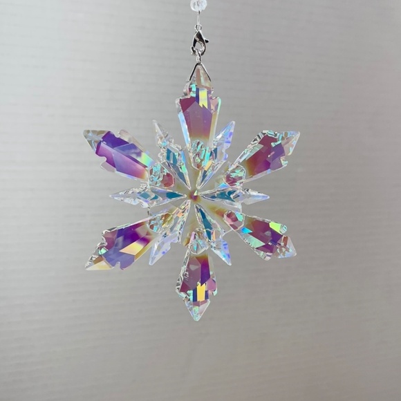 Crystal Snowflake Sun Catcher Christmas Tree Decor Czech Bohemia Crystal Gift - Picture 10 of 10